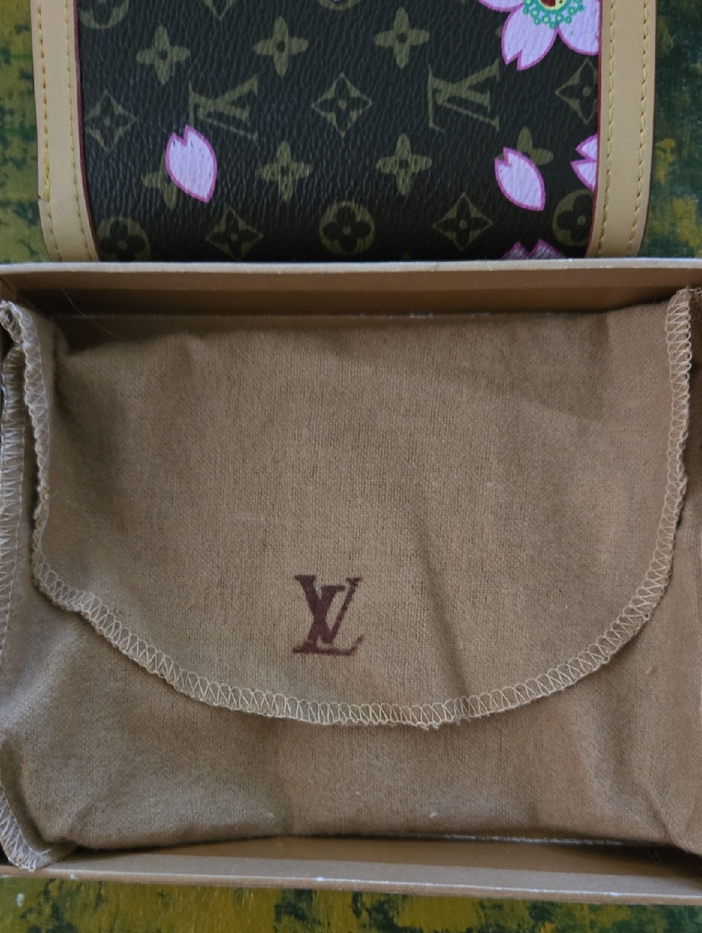 Louis Vuitton Brown Monogram Canvas Floral Clutch  Not Been Authenticated. Gift